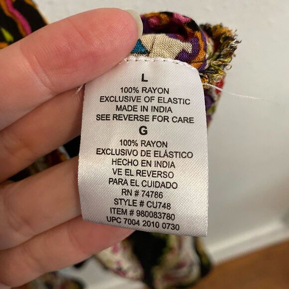 Boho Maxi L Dress Handkerchief Hem Cottage Indie Festival Hippie Bohemian B8 - Picture 7 of 13